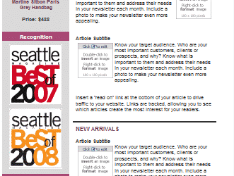 Constant Contact Template for Opal Boutiques