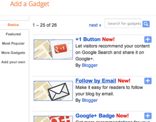 NEW! Google Plus Gadgets in Blogger